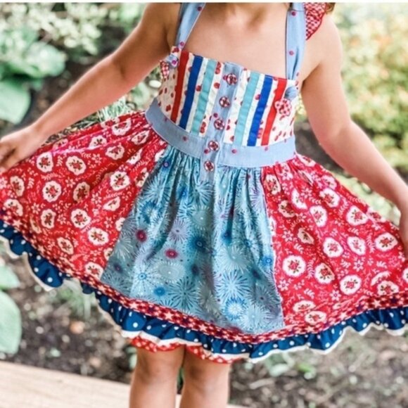 Matilda Jane “Jolene” parade pageant | Red White & Blue 4 girls '4th of July' - Picture 2 of 5